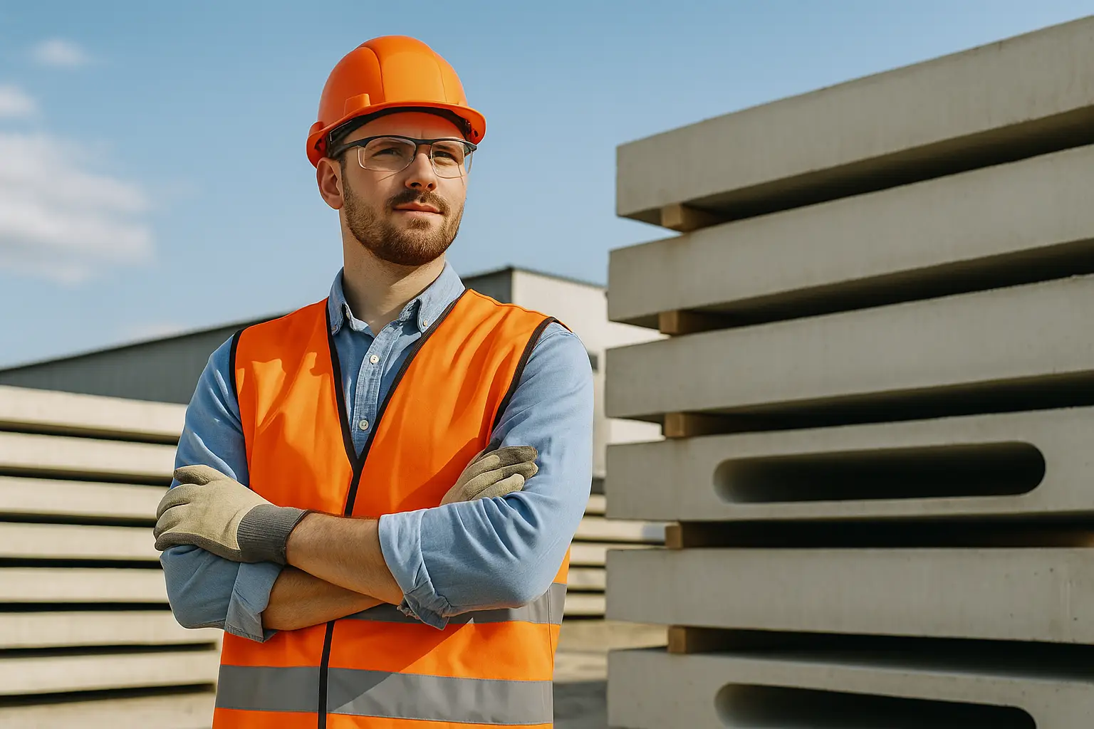 Prefabrik beton tikinti sahəsində çalışan mühəndislər və inşaat komandası - Betonist Haqqımızda